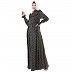 Summer full sleeves printed maxi dress- Black